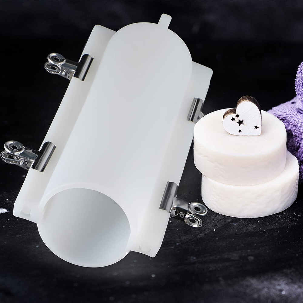 Candle Making Supplies For Beginners - Cetakan Sabun Silinder Besar dengan Klip,